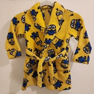 Kids Minions Yellow and Blue Fleece Robe